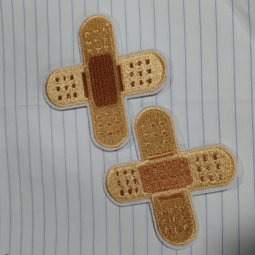 2 Band Aid patches new iron on or sew